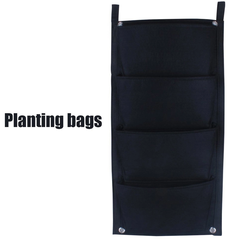 Black Square Felt Plant Hanging Bag Storage Bag (FTB019)