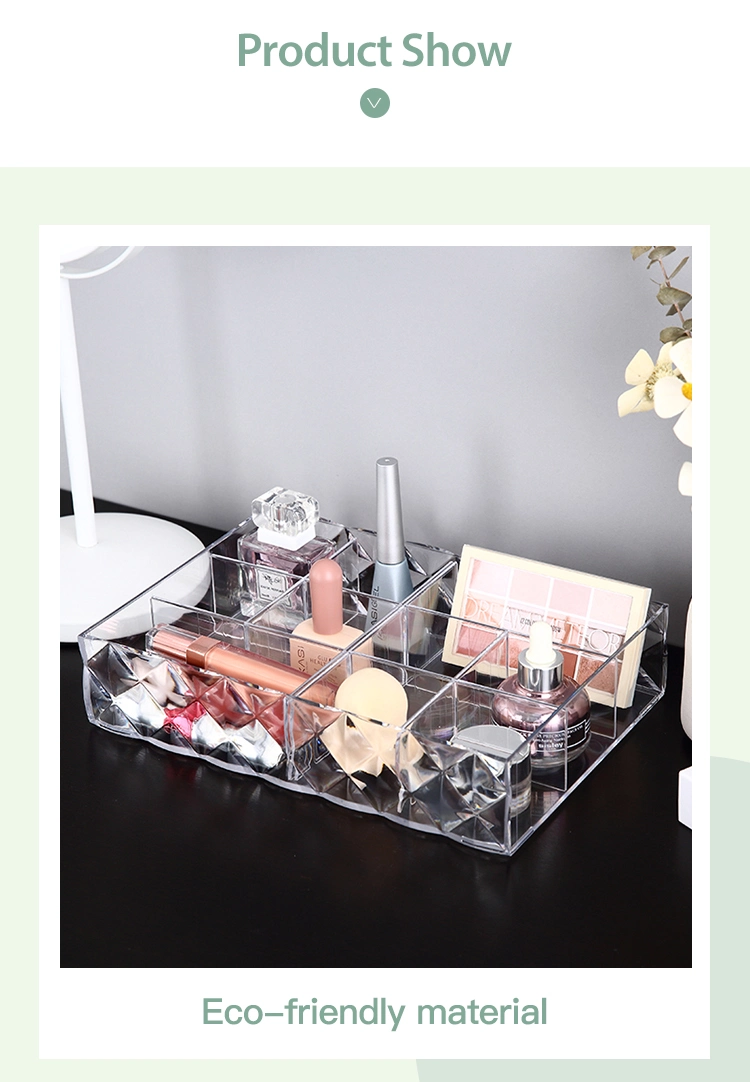 Wholesale Acrylic Makeup Lipstick Brush Organizer with Drawers Transparent Large Dresser Cosmetic Case Makeup Storage Bin