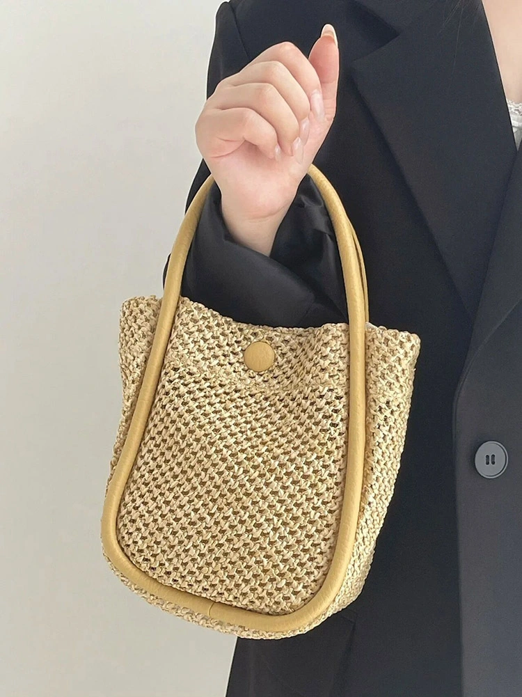 Women&prime;s Summer French Hand-Woven Bag