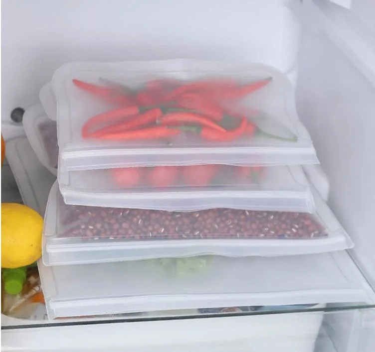 Custom Food Grade Eco-Friendly Reusable Freezer Fruit Sandwich Snack Bag Plastic Ziplock PEVA Food Storage Bag