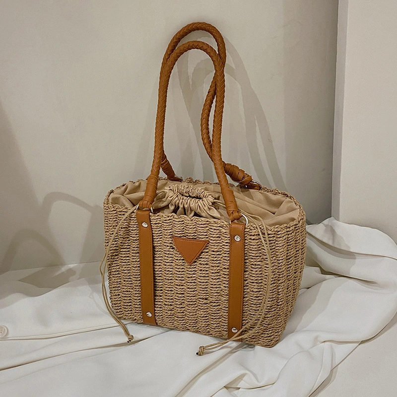 Vintage Sen Straw Woven Bag Fashion Large Capacity Portable Woven Bag
