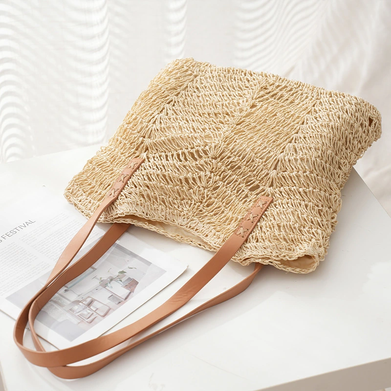 New Fashion Woven Shoulder Bag Summer Large Capacity Lazy Straw Woven Bag
