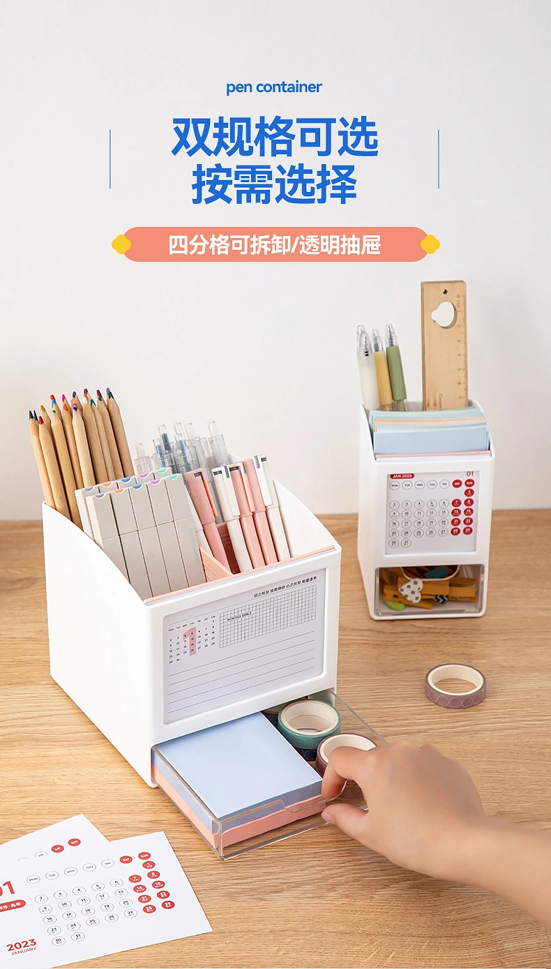 Drawer Organizer with Calendar Household Sundries Storage Box Multifunctional Storage Container
