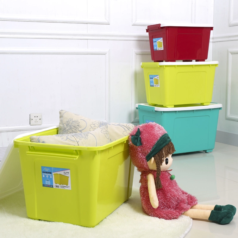40 60 80L Plastic Storage Box Wheeled Container Toys Box/Plastic Box