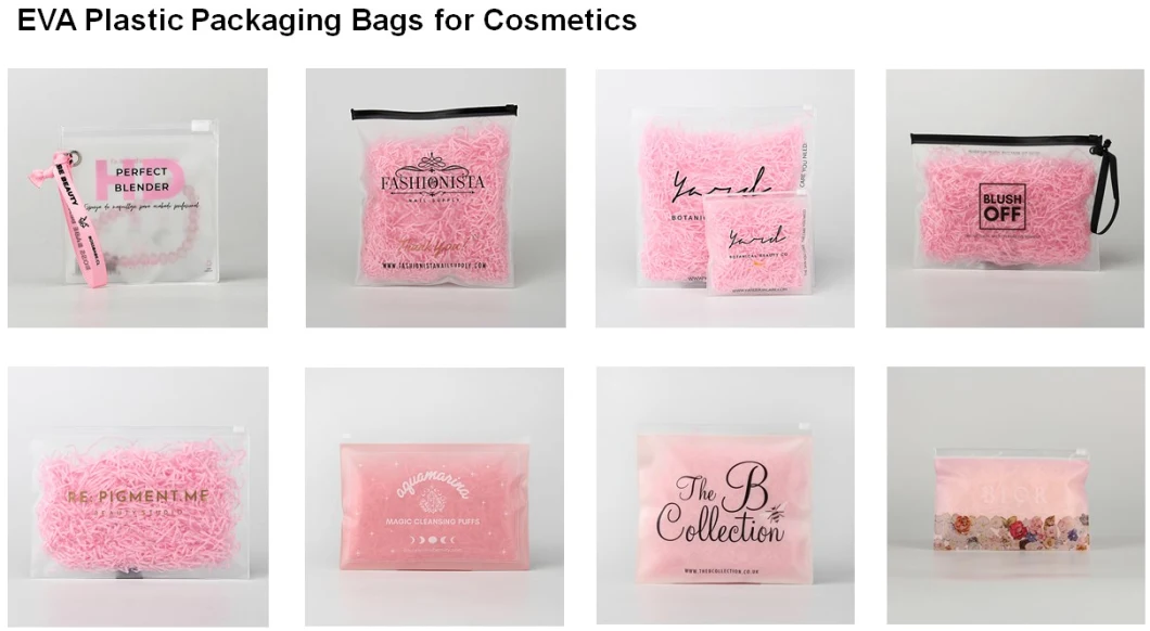 Customized Frosted EVA Plastic Ziplock Jewelry Garment Cosmetics Packaging Bag