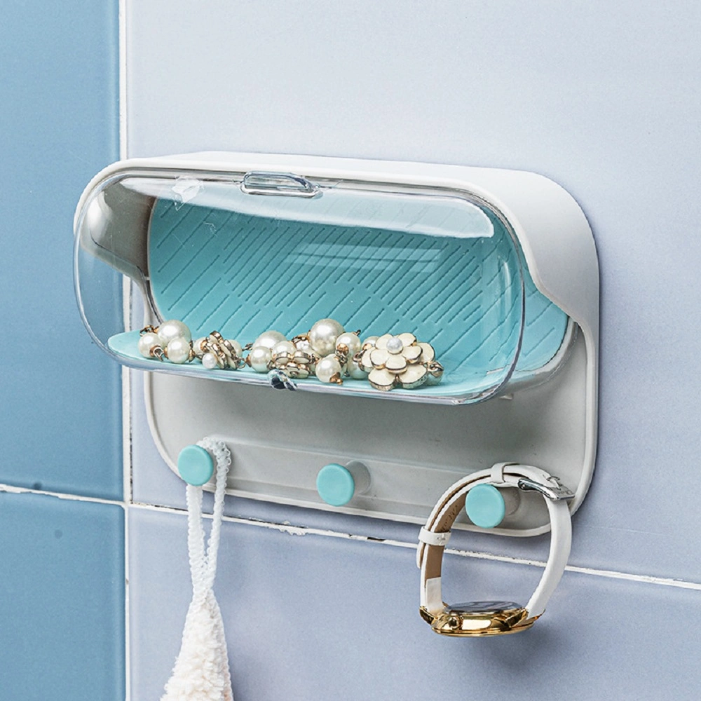 Bathroom Wall Holder Punch-Free Wall-Mounted Convenient Practical Washroom Glasses Storage Box for Home Wbb18345