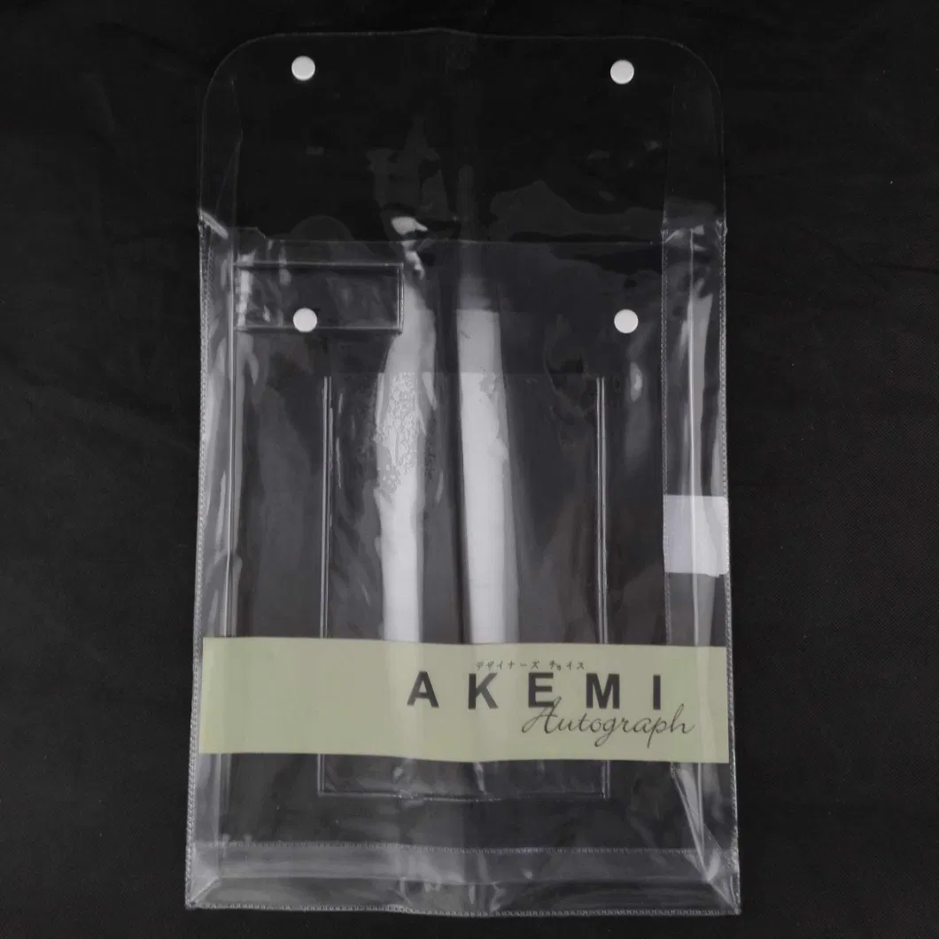 Household Textile Button Zipper Transparent PVC Bag, for Packaging