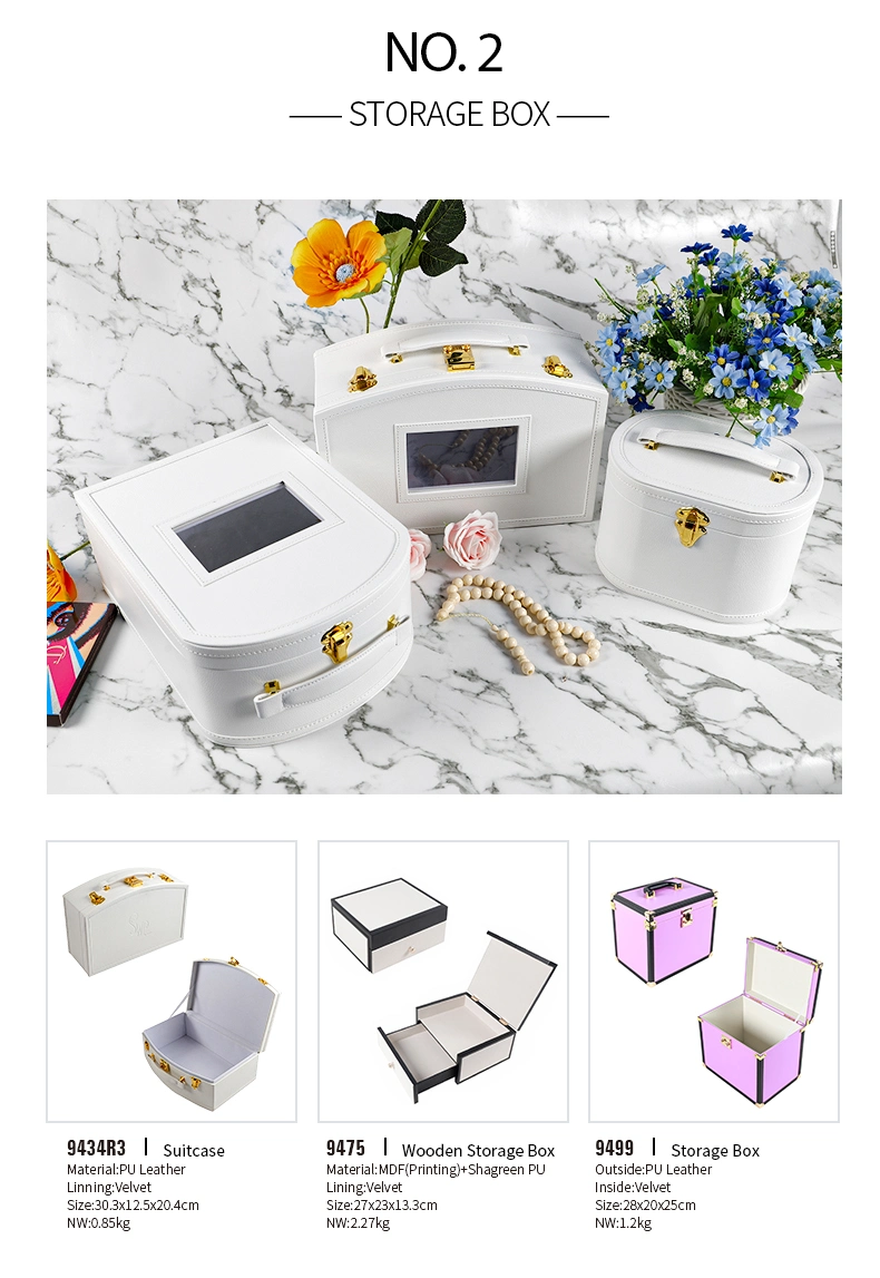 2023 New Design Fashion Cute White Lady&prime; S Leather Antique Travelling Suitcase