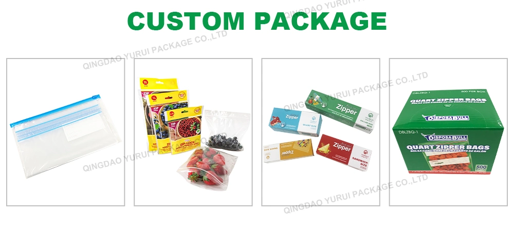 Food Standard Sandwich Freezer Reusable Zipper Ziplock Food Storage Bags in Colorful Carton