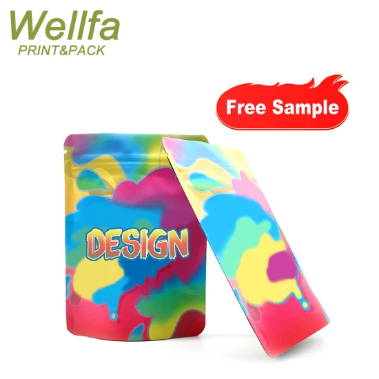 Plastic Bag Custom Printed Heat Seal Mini Reusable Ziplock Stand up Pouch 3.5g Resealable Smell Proof Mylar Bags