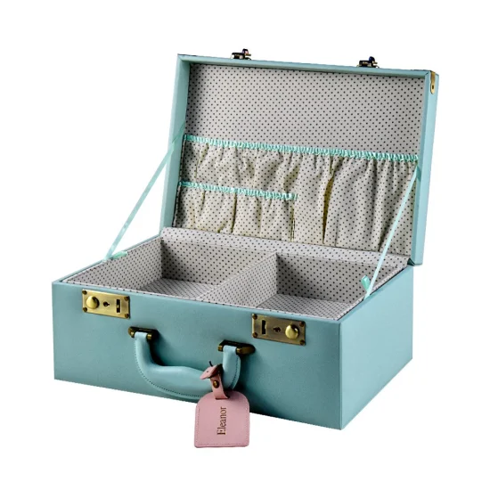 2023 New Design Fashion Cute White Lady′ S Leather Antique Travelling Suitcase