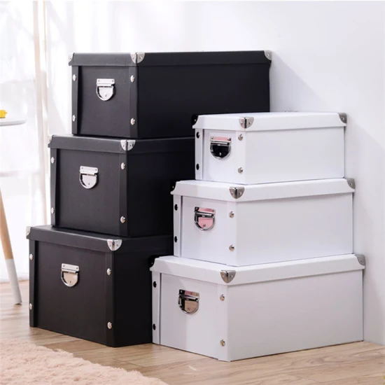 Hight Quality Metal Hanlde Corner File Box Sundries Box Blue Black White Storage Box