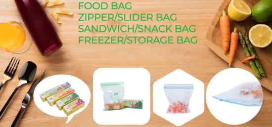 FDA Plastic Food Packaging Ziplock Bag Food Storage Bag Freezer Bag Snack Bag Sandwich Bag